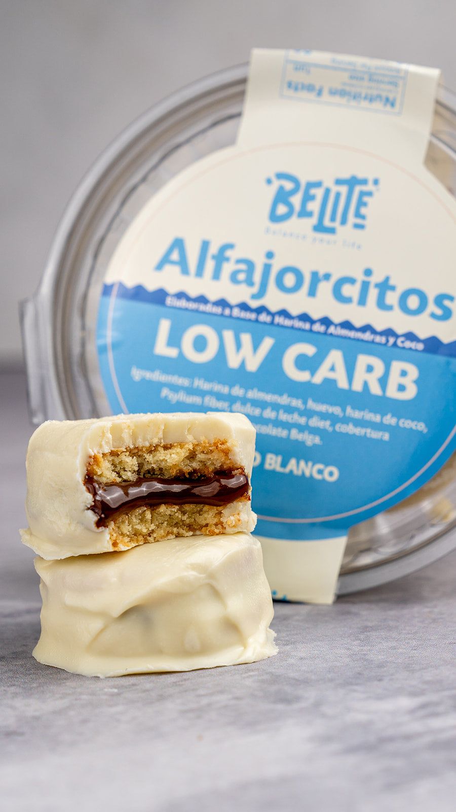 ALFAJORES LOW CARB CHOCO BLANCO